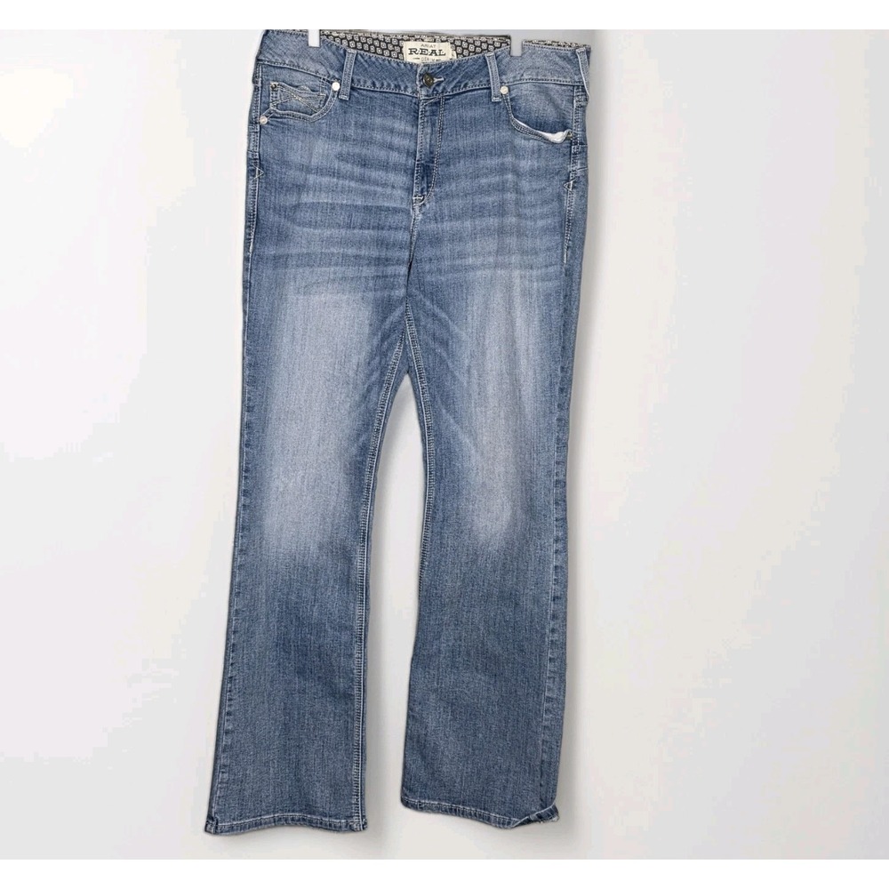 Ariat REAL Denim Riding Jeans Women 34L Perfect Rise Bootcut Stretch Medium Wash